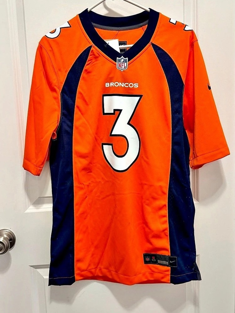 Nike Denver Broncos Russell Wilson #3 Game Jersey NFL Jersey Orange Size